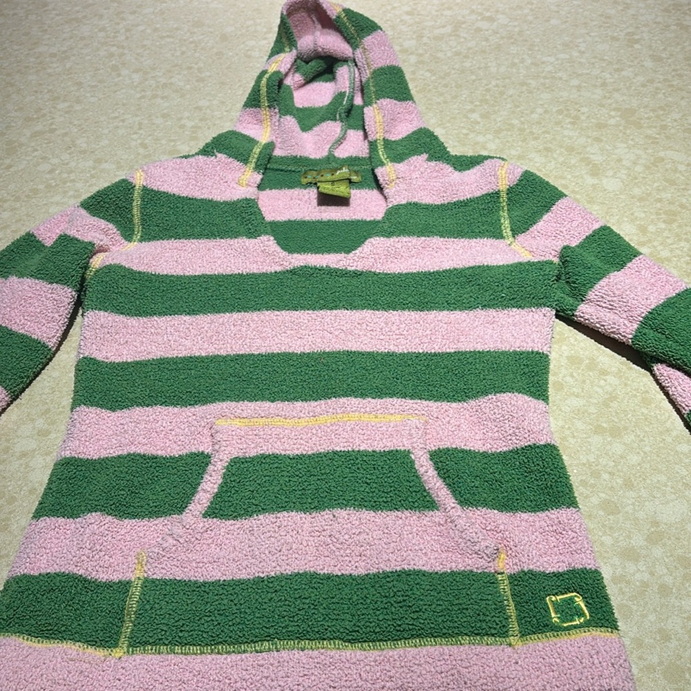 Julep lounge pink green striped hoodie